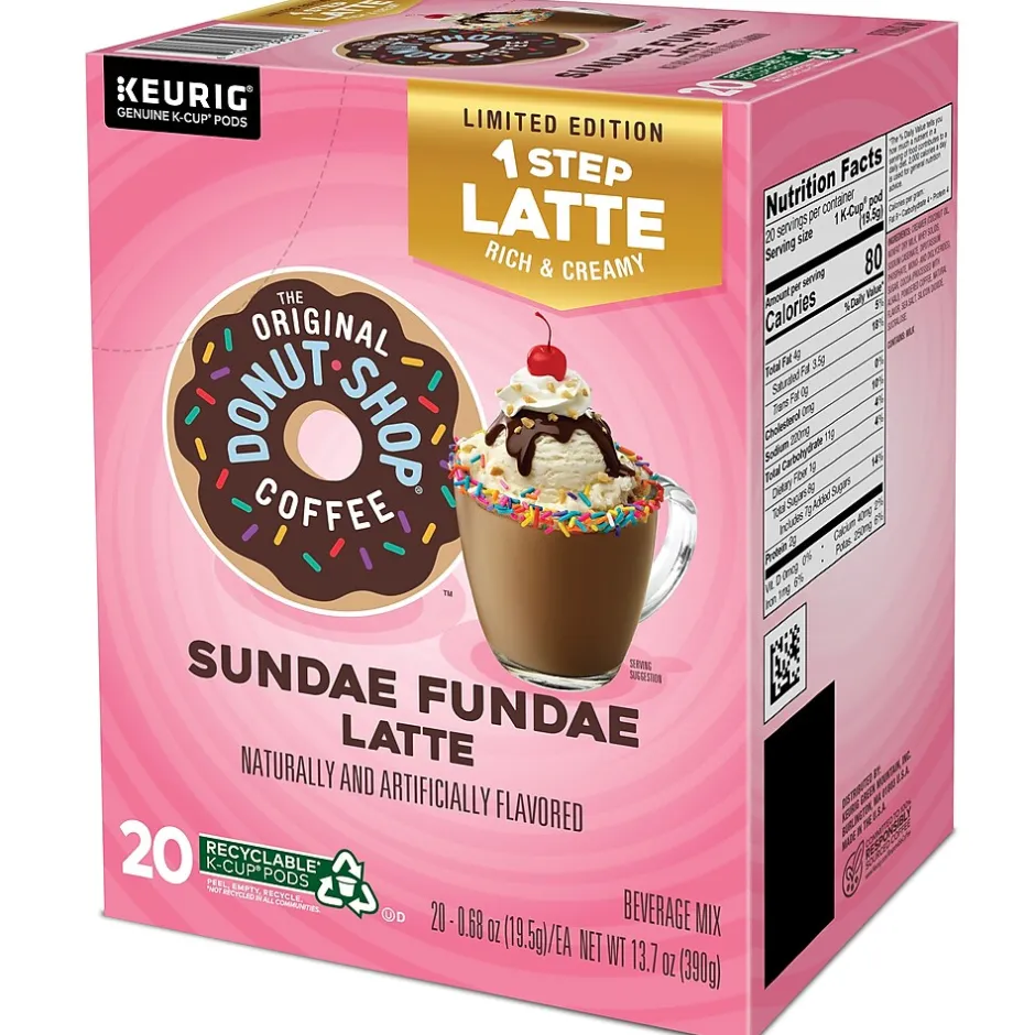 Keurig K-Cups<The Original Donut Shop One-Step Sundae Fundae Latte Coffee Keurig® K-Cup® Pods, Dark Roast, 20/Box (5000366594)
