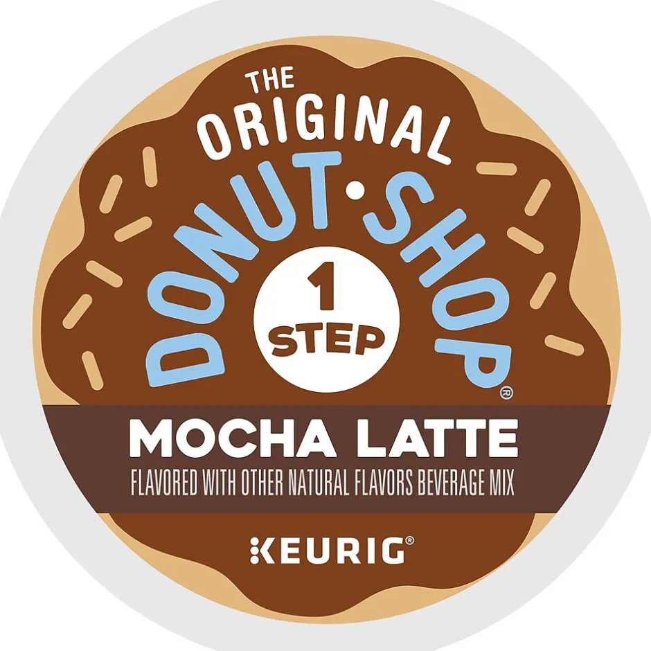 Keurig K-Cups<The Original Donut Shop One-Step Mocha Latte Coffee, Keurig K-Cup Pod, Dark Roast, 20/Box, 4 Boxes/Carton (381793CT)