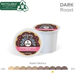 Keurig K-Cups<The Original Donut Shop One-Step Sundae Fundae Latte Coffee, Keurig K-Cup Pod, Dark Roast, 20/Box, 4 Boxes/Carton