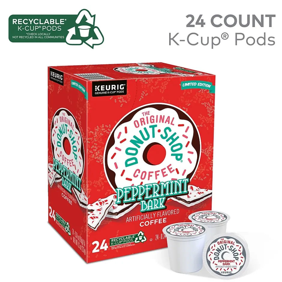 Keurig K-Cups<The Original Donut Shop Peppermint Bark Coffee Keurig® K-Cup® Pods, Light Roast, 24/Box (5000201015)