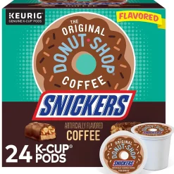 Keurig K-Cups<The Original Donut Shop Snickers Coffee, Light Roast, 0.33 oz. Keurig® K-Cup® Pods, 24/Box (5000367239)