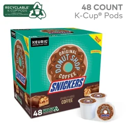 Keurig K-Cups<The Original Donut Shop Snickers Coffee Keurig® K-Cup® Pods, Light Roast, 48/Box (5000373541)