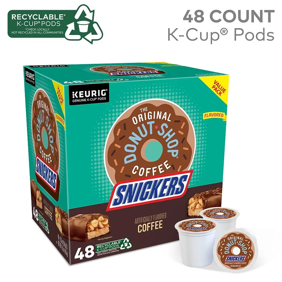 Keurig K-Cups<The Original Donut Shop Snickers Coffee Keurig® K-Cup® Pods, Light Roast, 48/Box (5000373541)