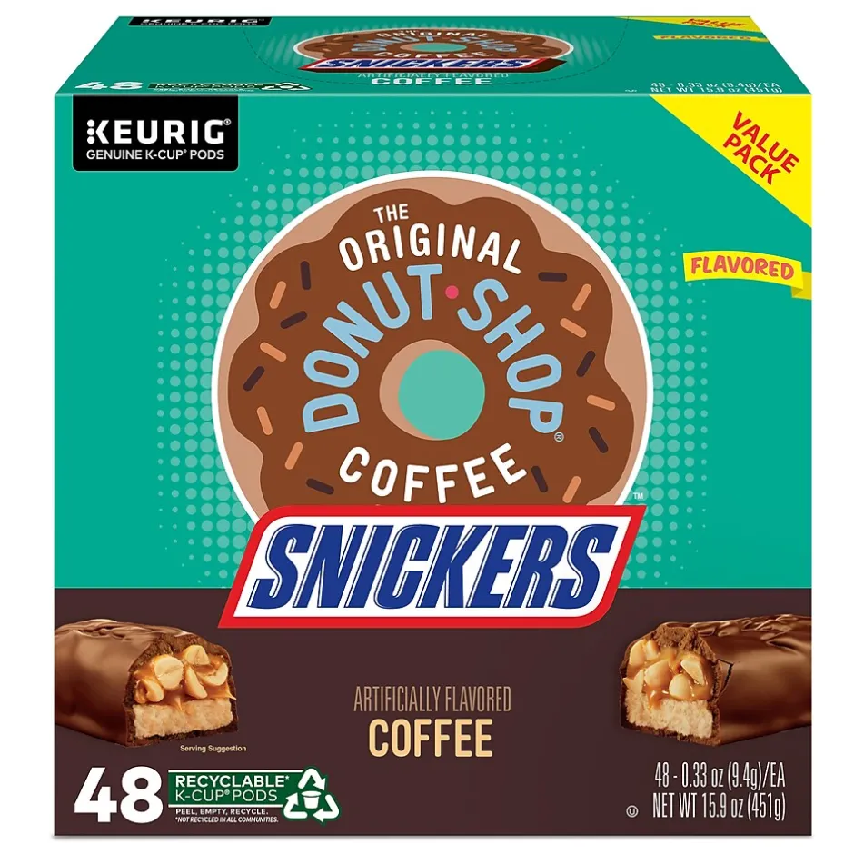 Keurig K-Cups<The Original Donut Shop Snickers Coffee Keurig® K-Cup® Pods, Light Roast, 48/Box (5000373541)