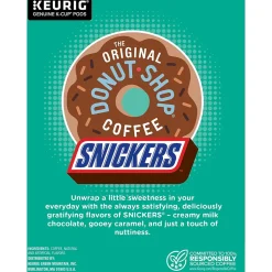 Keurig K-Cups<The Original Donut Shop Snickers Coffee Keurig® K-Cup® Pods, Light Roast, 48/Box (5000373541)