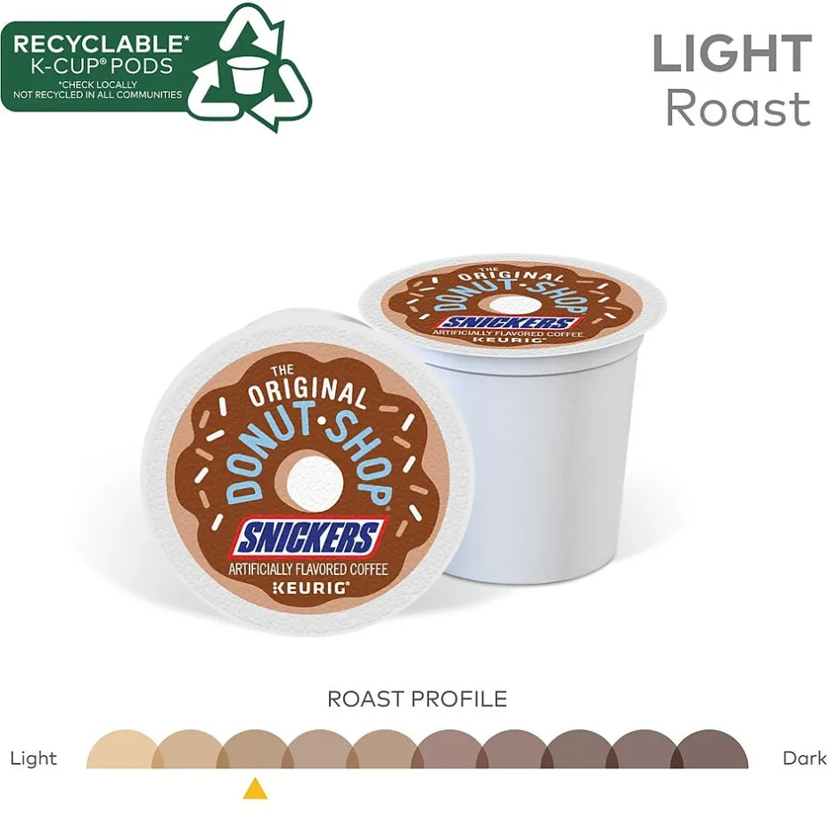 Keurig K-Cups<The Original Donut Shop Snickers Coffee Keurig® K-Cup® Pods, Light Roast, 48/Box (5000373541)