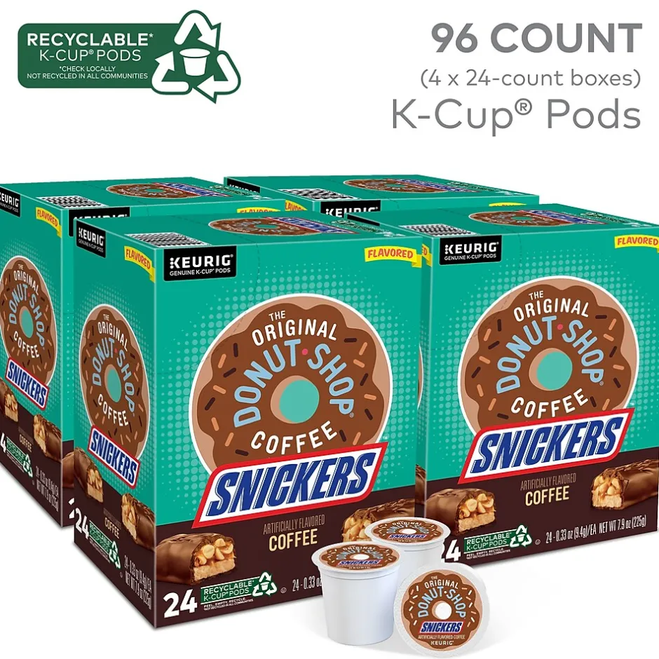 Keurig K-Cups<The Original Donut Shop Snickers Coffee Keurig® K-Cup® Pods, Light Roast, 96/Carton (5000367239CT)