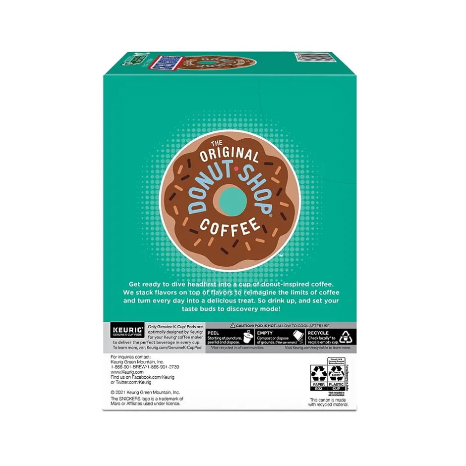 Keurig K-Cups<The Original Donut Shop Snickers Coffee Keurig® K-Cup® Pods, Light Roast, 96/Carton (5000367239CT)