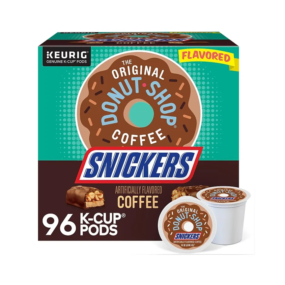 Keurig K-Cups<The Original Donut Shop Snickers Coffee Keurig® K-Cup® Pods, Light Roast, 96/Carton (5000367239CT)