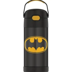 Water Bottles<Thermos FUNtainer Batman Stainless Steel Vacuum Insulated Water Bottle, 12 oz., black (THRF4100BM6)