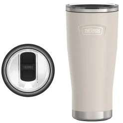 Thermos Icon Stainless Steel Vacuum Insulated Tumbler with Slide Lock, 24 oz., Sandstone (IS1122SN4)