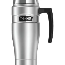Thermos King Stainless Steel Vacuum Insulated Travel Mug, 16 oz., Silver (THR1000STTRI4)