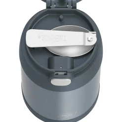 Thermos 16-Ounce FUNtainer Vacuum-Insulated Stainless Steel Food Jar with Folding Spoon, Stone Slate (F31101SL6) Clearance