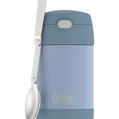 Thermos 16-Ounce FUNtainer Vacuum-Insulated Stainless Steel Food Jar with Folding Spoon, Denim Blue (F31101DB6) New