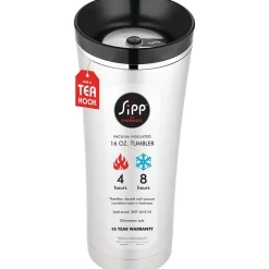 Water Bottles<Thermos ® Sipp 16 oz. Vacuum Insulated Stainless Steel Trim Travel Tumbler, Black