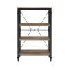 Clearance Thomasville Breslyn 3-Shelf 48"H Metal Bookcase, Crosscut Hickory/Black Nickel (SPLS-BRBK-TV) Bookcases