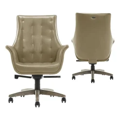 Best Brooks Ergonomic Bonded Leather Swivel Executive Chair, Taupe (51493-TP) Office Chairs