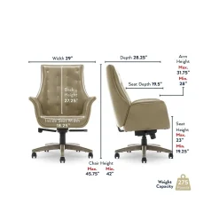 Best Brooks Ergonomic Bonded Leather Swivel Executive Chair, Taupe (51493-TP) Office Chairs