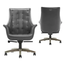 Brooks Ergonomic Bonded Leather Swivel Executive Chair, Gray (51493-GRY) Office Chairs
