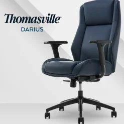 Darius Ergonomic Bonded Leather Swivel Executive Chair, Navy (51490-NVY) Office Chairs