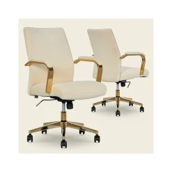 Best Jolie Ergonomic Fabric Swivel Desk Chair, (60068-CRM) Ergonomic Chairs