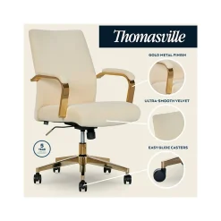 Best Jolie Ergonomic Fabric Swivel Desk Chair, (60068-CRM) Ergonomic Chairs