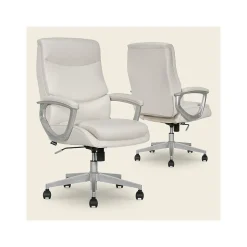 Sale Josephine Ergonomic Bonded Leather Swivel Manager Chair, Beige (60071-CRM) Ergonomic Chairs