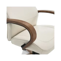 Sale Lockhart Ergonomic Bonded Leather Swivel Executive Chair, Cream (51494-CRM) Office Chairs