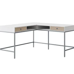 Discount Marana 60" L-Shaped Computer Desk, Arctic White/Desert Ash (SPLS-MA60LD-TV) L-Desks