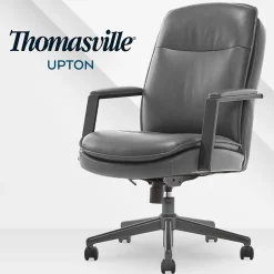 Outlet Upton Ergonomic Bonded Leather Swivel Manager Chair, Gray (51421-GRY) Office Chairs