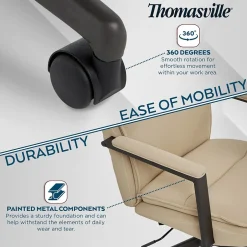 Outlet Upton Ergonomic Bonded Leather Swivel Manager Chair, Cream (51421-CRM) Office Chairs