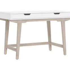 Sale Whitney 48"W Writing Desk, Snowy White (SPLS-WH48D-TV) Office Desks