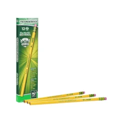 Ticonderoga Dixon Wooden Pencil, #2 Soft Lead, Dozen (13824) New