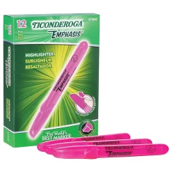 Ticonderoga Emphasis Fluorescent Highlighter, Chisel Tip, Pink (X47066) Outlet