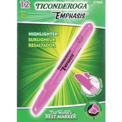 Ticonderoga Emphasis Fluorescent Highlighter, Chisel Tip, Pink (X47066) Outlet