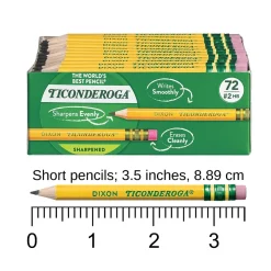 Ticonderoga Golf Pre-Sharpened Wooden Pencil, 2.2mm, #2 Medium Lead, 72/Pack (13472) Hot