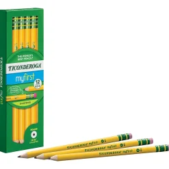 Ticonderoga My First Pre-Sharpened Wooden Pencil, 0.7mm, #2 Medium Lead, Dozen (X33312X) New