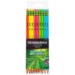 Ticonderoga Neon Wooden Pencil, #2 Medium Lead, 18/Pack (13218) Discount