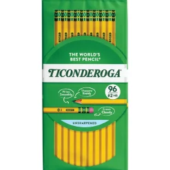 Ticonderoga The World's Best Pencil Wooden Pencil, 2.2mm, #2 Soft Lead, 96/Pack (13872/13882) Clearance