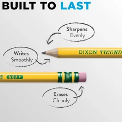 Ticonderoga The World's Best Pencil Wooden Pencil, 2.2mm, #2 Soft Lead, 96/Pack (13872/13882) Clearance