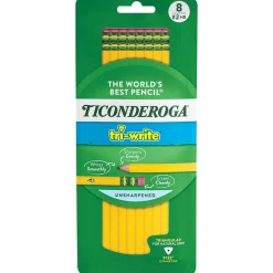 Ticonderoga Wooden Pencil, 0.7mm, #2 Soft Lead, 8/Pack (13852) Hot