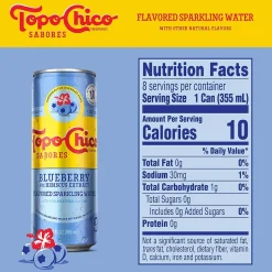 Bottled Water<Topo Chico Sabores Blueberry Hibiscus Sparkling Water, 12 oz., 8 Cans/Pack (412570)