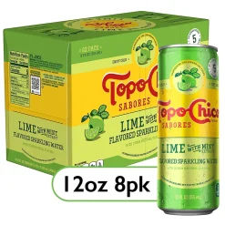 Bottled Water<Topo Chico Sabores Lime with Mint Sparkling Water, 12 oz., 8 Cans/Pack, 3 Packs/Carton (412569)