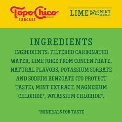 Bottled Water<Topo Chico Sabores Lime with Mint Sparkling Water, 12 oz., 8 Cans/Pack, 3 Packs/Carton (412569)