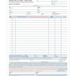 New ® Bill of Lading Unit Set, Ruled, 4-Part Carbonless, 11-7/16" x 8-1/2", 50/Pack (3847) Accounting & Record Journals