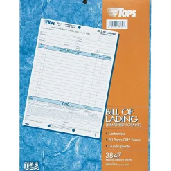 New ® Bill of Lading Unit Set, Ruled, 4-Part Carbonless, 11-7/16" x 8-1/2", 50/Pack (3847) Accounting & Record Journals