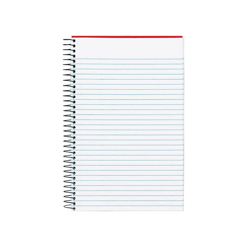 TOPS Classified Colors 1-Subject Notebooks, 5.5" x 8.5", Narrow Ruled, 100 Sheets, Red (73505)