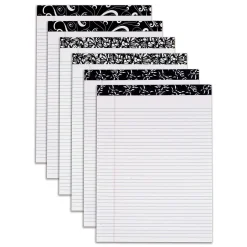 Staples TOPS® Designer Narrow Ruled Pads; Black/White Hot