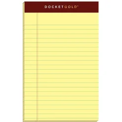 TOPS Docket Gold Notepads, 5" x 8", Canary, 50 Sheets/Pad, 12 Pads/Pack Clearance