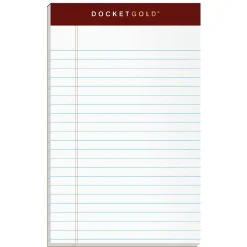 TOPS Docket Gold Notepads, 5" x 8", White, 50 Sheets/Pad, 12 Pads/Pack (63910) Outlet